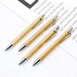 Cheap Promotional Eco Friendly Plain Bamboo Wood <b>Retractable</b> Ballpoint <b>Pen</b> With Custom Logo - Product Image 1