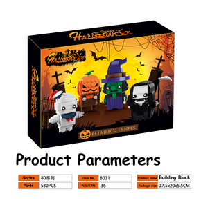 CAYI 2026 Halloween <span class=keywords><strong>Brick</strong></span> Heads Baustein-Sets Halloween-Dekoration Geistertod Baustein Kompatibles Halloween-Spielzeug - Product Image 6