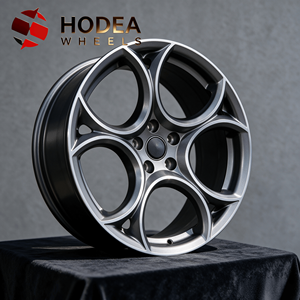 Cerchi in Lega Stile Quadrifoglio a 5 Petali da 18/19/20/21/22 Pollici, Finitura Opaca Grigio Canna <span class=keywords><strong>di</strong></span> Fucile con Faccia Lavorata, Dimensioni Personalizzate, Rivestimento per Auto Europee a 5 Fori - Product Image 2