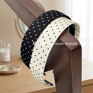 BINQING Bandeau Bohème Rétro à Petits Points Ondulés, Design Haute Couture, Tissu Fin, Géométrique, 13CM, pour Quotidien et Noël - Product Image 1