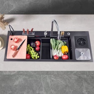 Fregadero de cocina <span class=keywords><strong>Tiktok</strong></span> Whale 2026 de acero inoxidable 304, hecho a mano, de un solo tazón, con escurridor de encimera, diseño moderno, espesor nano cepillado - Product Image 5