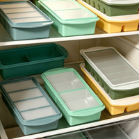 Bac à glaçons en silicone personnalisé avec couvercle, moule à soupe, grand bac à glaçons pour le stockage des aliments, des soupes et la préparation des repas