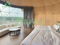Dôme géodésique de luxe en PVC pour hôtel, tente de glamping, tente dôme ronde pour le désert, tente dôme ciel étoilé pour le camping