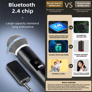 Microphone dynamique sans fil professionnel 4 canaux OEM Vocal <span class=keywords><strong>SM</strong></span> <span class=keywords><strong>58</strong></span> UHF pour KTV église discours karaoké - Product Image 6