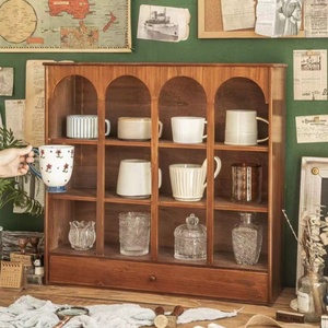 Porte-gobelets en bois de pin massif, mini-armoire de <span class=keywords><strong>rangement</strong></span> pour maisons de poupées, cuisine, salon, utilisation murale, multifonctionnel - Product Image 6