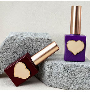 Flacon en verre et couvercle en plastique doré de 10ml, 12ml, 15ml, flacon de vernis à ongles en gel uv de couleur rose - Product Image 1