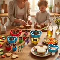 Mini emporte-pièces en acier inoxydable motif dessin animé Mickey, ensemble de 15 pièces pour enfants, outil de pâtisserie, idéal pour les fêtes, pour personnaliser le pain