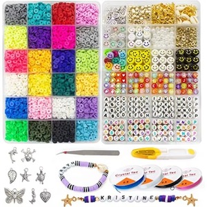 ชุดทำสร้อยข้อมือและสร้อยคอ DIY, ชุดลูกปัดประดับเอว, ลูกปัดตัวอักษรและเชือกยางยืด, ของขวัญงานศิลปะและงานฝีมือ DIY, ลูกปัดเม็ดเล็ก - Product Image 3