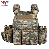 Gilet tactique noir Yakeda avec boucle à dégagement rapide, porte-plaques, fermeture éclair, système Molle, camouflage, chaleco tactico, gilet d'entraînement