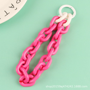 Nouveau acrylique boucle ouverte détachable couleur bonbon chaîne Anime léger <span class=keywords><strong>voiture</strong></span> <span class=keywords><strong>porte</strong></span>-clés cintre téléphone portable femmes sac décoratif - Product Image 4
