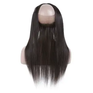 Thin Skin Transparent Pre plucked 360 Degree Human Hair Full Lace Frontal Closure with Baby Hair