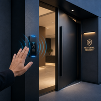 Porte d'entrée principale extérieure pivotante en aluminium de luxe haute performance avec serrure intelligente biométrique pour villa moderne, haute sécurité, ignifuge