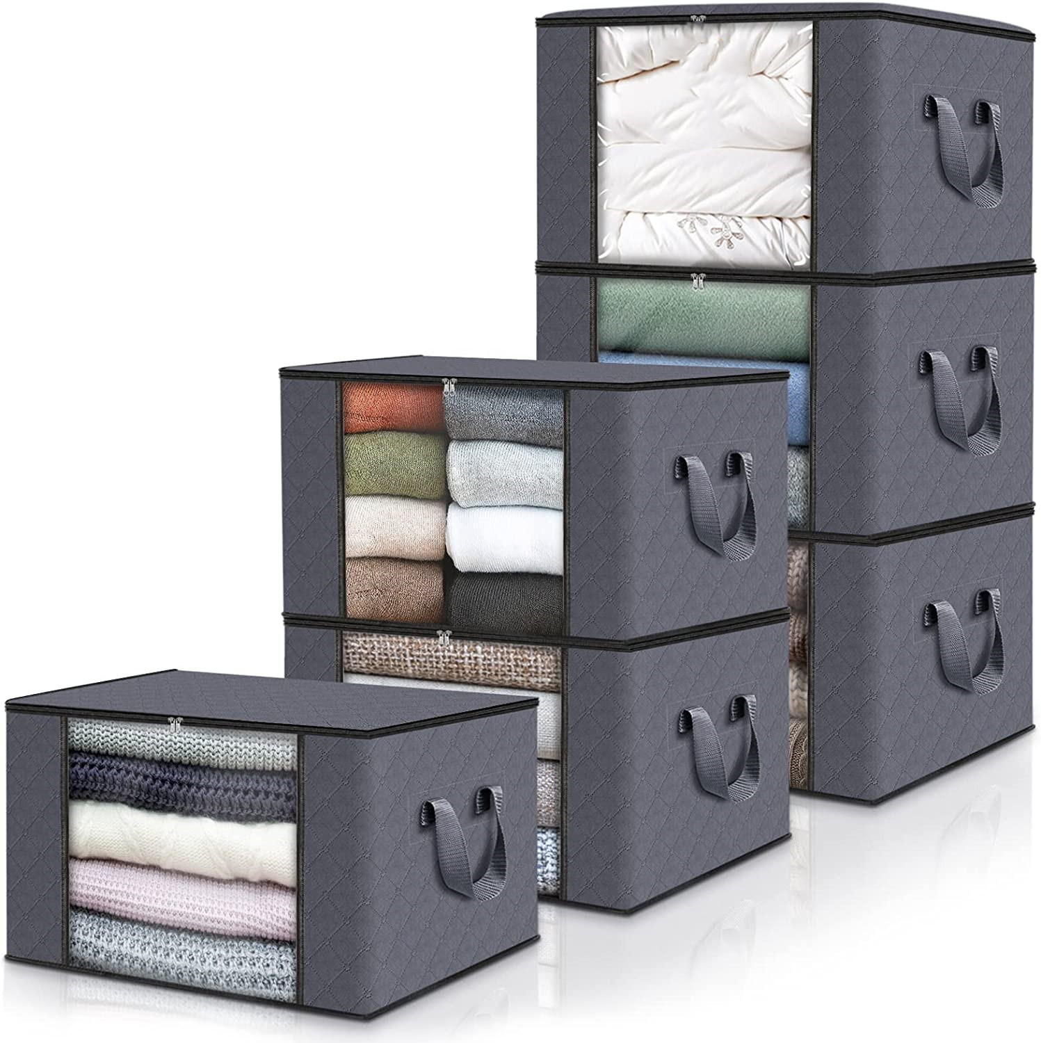 Sacs de rangement pliables pour vêtements, pour organiser la chambre à coucher, les vêtements, l'organisation et le stockage avec couvercles et poignée