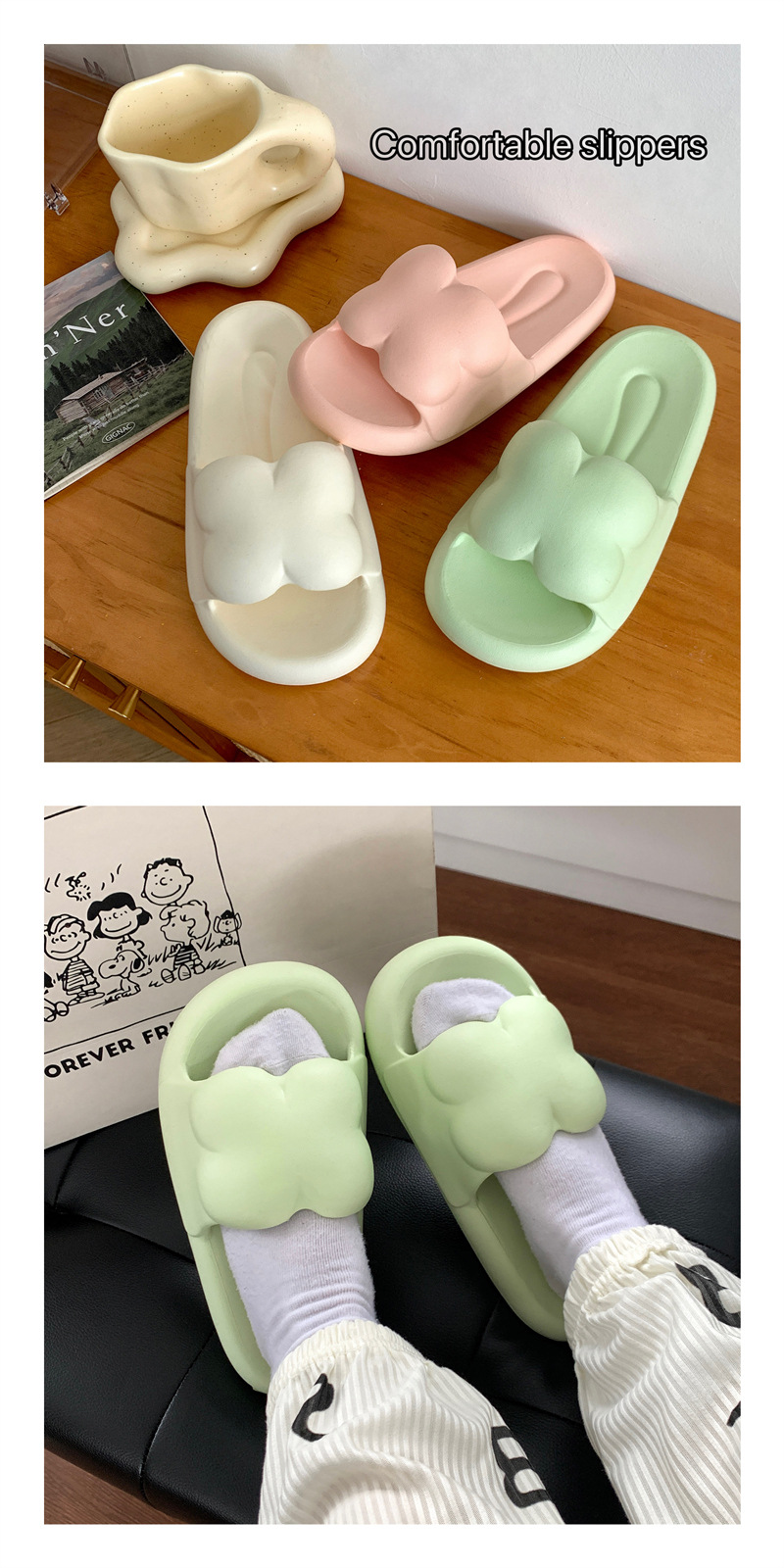 Thick Platform Bathroom Home Slippers Rubber PVC Slides Slippers for Women