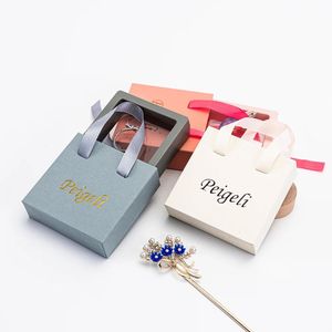 Giấy ngăn kéo <span class=keywords><strong>Ribbon</strong></span> kéo hộp tùy chỉnh nhỏ ngăn kéo hộp đồ trang sức Hộp ngăn kéo màu hồng in các tông - Product Image 4