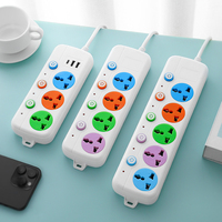 Multiprise DENIXI 2500W colorée haute puissance avec interrupteur indépendant, ports USB universels multiples + prise PD