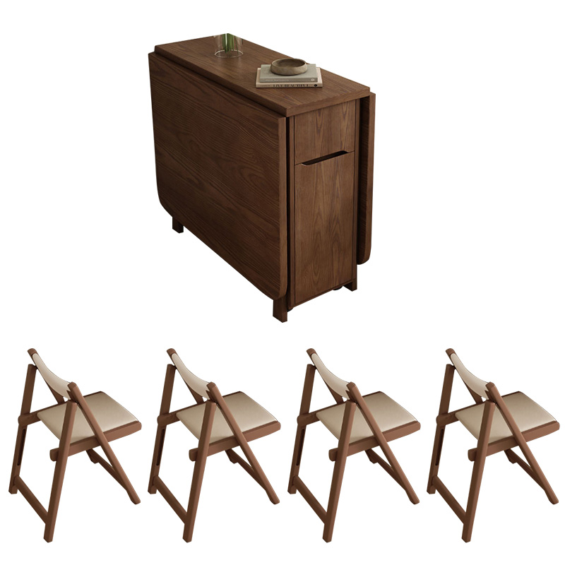 Nutwood brown dining table +4 chairs