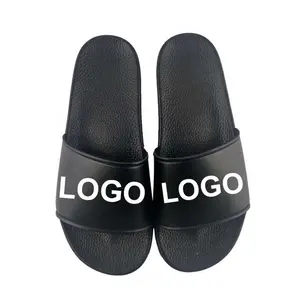 Greatshoe Aanpassen Logo Zwart Sliders Slippers Voor Mannen, Aanpassen Lege Dia Sandalen Slippers, Mannen Custom Logo Slides