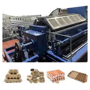 Resíduos de papel totalmente automático reciclar máquina usada bandeja de ovos/máquina formadora de bandeja de ovos de papel/máquina grande que faz bandeja de ovos