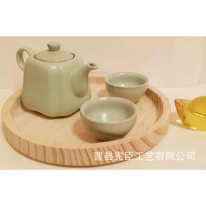 Wooden Round Tray Solid Wood <b>Kitchen</b> Tableware Storage Tray Cao County Heze Made - Product Image 4