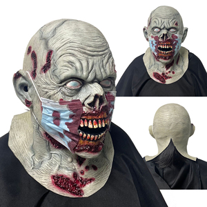 Masque d'Halloween effrayant en latex, couvre-chef de <span class=keywords><strong>clown</strong></span> sanglant, fantôme, zombie, accessoire d'horreur <span class=keywords><strong>pour</strong></span> maison hantée et escape room, cosplay - Product Image 2