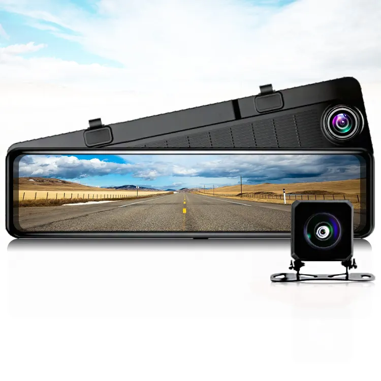 New starten auto dash kamera 11.8 ''full touch auto hinten spiegel mit split screen HD vorne/hinten kamera für auto sicherheit system