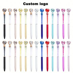 Custom Logo Office Writing Stationery Gift 1.0Mm Ball Heart Shape Crystal Diamond Ballpoint <b>Pen</b> - Product Image 1