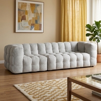 Canapé Chesterfield réglable en tissu de laine d'agneau Youhan, design japonais gonflable, sans dossier ni accoudoirs, style nordique moderne pour salon