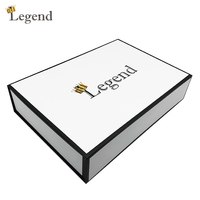 Boîte à chaussures pliable noir mat, Logo personnalisé en carton rigide, emballage magnétique, cadeau, offre spéciale,