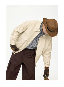 Nouveau Vente <span class=keywords><strong>en</strong></span> gros sur mesure Veste <span class=keywords><strong>en</strong></span> <span class=keywords><strong>cuir</strong></span> uni d'automne de haute qualité Manteaux coupe-vent décontractés pour hommes de grande taille - Product Image 6