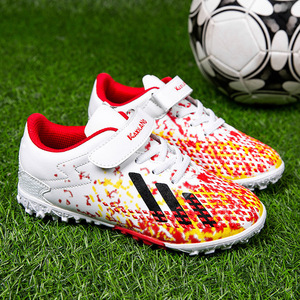 Chaussures de football unisexes, tige synthétique, semelle extérieure en caoutchouc, doublure en maille, pour enfants, entraînement sur terrain en herbe - Product Image 3