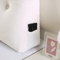 Nouvelle coussin de tête de lit triangulaire en velours côtelé haut de gamme, amovible et lavable, pour dossier de canapé