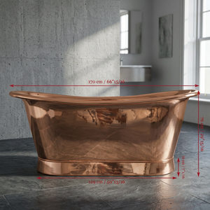 Bañera de Cobre Independiente, Hecha a Mano, Ovalada, Metálica, Decorativa, para Hogar, Baño, Spa, Hotel - Product Image 4
