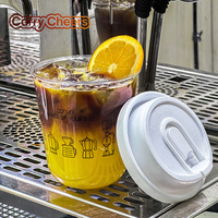 Gobelets à café glacé jetables en plastique PET transparent avec logo personnalisé, fond en U, pour boissons froides à emporter, avec couvercles, 10/12/14/16 oz