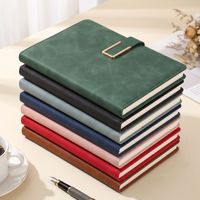 Cuaderno de Negocios A5 de Cuero PU Suave al Tacto, Cuaderno de Oficina con Cierre de Hebilla Metálica, Venta al Por Mayor