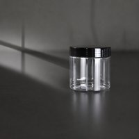 Bouteille en plastique transparent PET de 68 mm à large ouverture, pot de stockage hermétique de qualité alimentaire, récipient rond pour épices, thé, vide, avec couvercle transparent