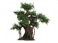 Grand arbre ficus artificiel d'intérieur pour la décoration d'hôtels et de restaurants, simulation luxuriante unique d'arbre banian, plante d'intérieur
