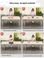 Mojia Ensemble de salle à manger d'extérieur moderne Tables en aluminium Chaises de restaurant pour jardin Balcon Restaurant Table de canapé extensible pour