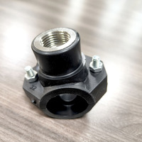 Adaptateur de plomberie de jardin en plastique PP 25 mm, haute pression, résistant aux UV, avec anneau de renforcement en acier inoxydable à 2 boulons pour tuyau d'irrigation