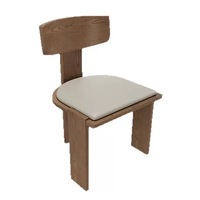 Chaise de restaurant moderne nordique, structure en bois massif, chaise de salle à manger en cuir PU pour restaurant