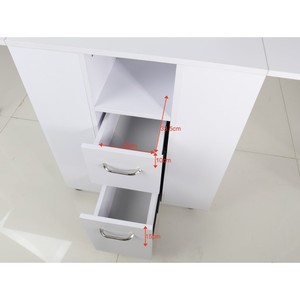 Dongpin Beauty Double <b>Nail</b> Salon <b>Table</b> 198x45x76cm Foldable With Storage For Manicure Use - Product Image 4