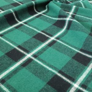 Vestido camisero a cuadros verde teñido con hilo de algodón, tela de franela ligera con patrón de cuadros recubiertos - Product Image 6