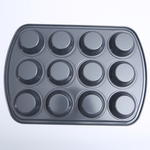 Non Stick Muffin Pan 12 Cup Carbon Steel Rectangle Baking <b>Mold</b> For Home Use - Product Image 3