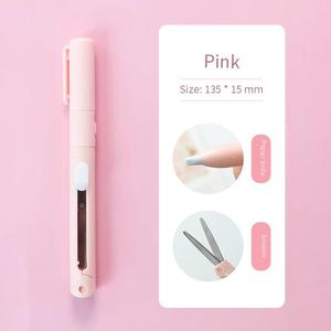 ミニペンスタイルのはさみ、カバー付きの折りたたみ式学生ポータブルはさみ、セラミックペンカッターステンレス鋼のはさみオフィス切削工具 - Product Image 6