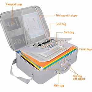 Sac de rangement portable ignifuge pour documents avec serrure et fermeture éclair, résistant à l'eau, pour la maison ou les voyages - Product Image 6