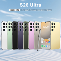 Teléfono Celular Desbloqueado S26 Ultra Dual SIM Más Vendido, Pantalla de 7.3 Pulgadas, 16GB+1TB, Cámara HD, Batería de 7800mAh, Teléfono Inteligente Android para Uso Diario