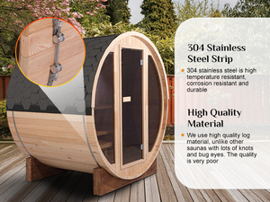 Sauna Tradicional de Vapor para 2 Personas, de Madera de <span class=keywords><strong>Hemlock</strong></span>/Cedro/Abeto/Thermo Wood, Sauna de Barril, Sauna Exterior, Venta al por Mayor - Product Image 4