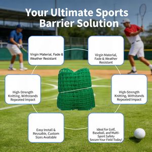 Filet de protection multisports d'extérieur pour golf et baseball, pliable, en polyester écologique, résistant aux intempéries et anti-UV - Product Image 1