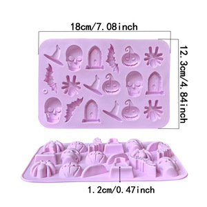 Disposable Eco-Friendly <b>Silicone</b> Chocolate Spider Skeleton Ice Tray Halloween Food <b>Resin</b> <b>Mold</b> Single Piece for Cake Tools - Product Image 2