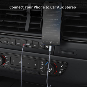 Кабель USB-C - 3.5 мм AUX (штекер-штекер) Hi-Fi аудиокабель для подключения автомобильной стереосистемы и колонок, в оплетке из нейлона, длина 1 м, с алюминиевыми коннекторами - Product Image 5